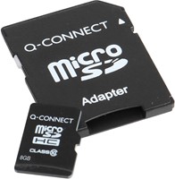 Q-CONNECT micro SD carte mémoire, avec adpatateur SD, 8 Go-2