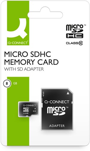 Q-CONNECT micro SD carte mémoire, avec adpatateur SD, 8 Go-3