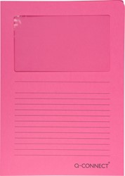 Q-CONNECT L-map met venster, 120 g/m², A4, pak van 100 stuks, roze