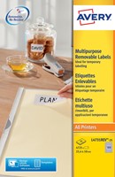 Avery L4731REV-25 afneembare etiketten ft 25,4 x 10 mm (b x h), 4.725 etiketten, wit