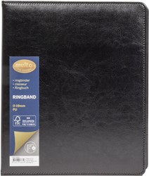 Multo classeur à anneaux Hannibal pour ft A5, 17 anneaux de 19 mm, simili cuir noir