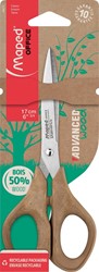 Maped ciseaux Advanced Wood, ft 17 cm, droite, bouts pointus, blister de 1 pièce