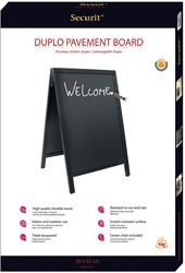 Securit stoepkrijtbord Woody, ft 55 x 85 cm, zwart