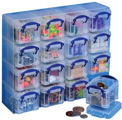 Really Useful Box muurkubus met 16 x 0,14 liter, transparant