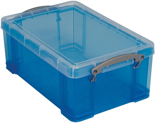 Really Useful Box opbergdoos 9 liter, transparant blauw