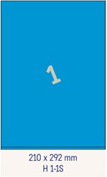 1 Étiquette 210x292mm bleue <br>Étiquettes multifonctions bleues, boîte de 200 feuilles