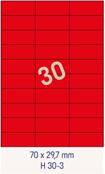 30 Étiquettes 70x29,7mm fluo rouges <br>Étiquettes multifonctions fluo jaunes, boîte de 200 feuilles